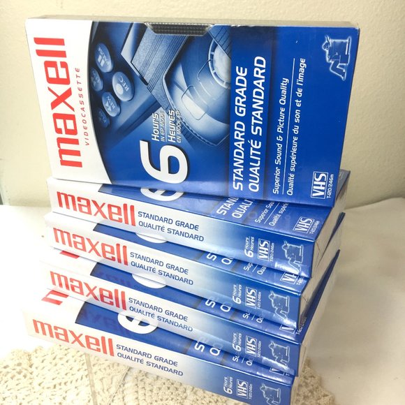 Lot of 5 Maxell 6 Hour T-120 blank VHS NWT - Picture 3 of 9
